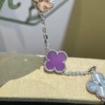 [Eternal Jewelry]CLOVER  5 MOTIFS  PURPLE VIOLET BRACELET SILVER - Image 5