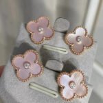 [Eternal Jewelry]CLOVER MEDIUM 1 MOTIFS  PINK MOP DIAMOND EARRINGS - Image 15