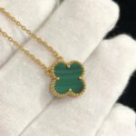 [Eternal Jewelry]CLOVER 15MM MALACHITE SINGLE FLOWER  NECKLACE - Image 4