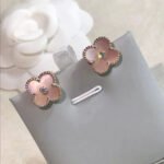 [Eternal Jewelry]CLOVER MEDIUM 1 MOTIFS  PINK MOP DIAMOND EARRINGS - Image 6