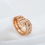 [Eternal Jewelry]SERPENTI RING PINK GOLD DIAMOND DOUBLE ROW - Image 6