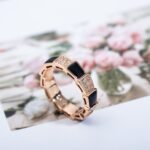 [Eternal Jewelry]SERPENTI RING PINK GOLD BLACK MOP DIAMOND PAVED 4MM - Image 9
