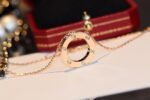 [Eternal Jewelry]LOVE NECKLACE 16MM 6 DIAMONDS PINK GOLD - Image 2