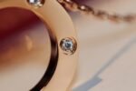 [Eternal Jewelry]LOVE NECKLACE 16MM 6 DIAMONDS PINK GOLD - Image 6