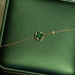 [Eternal Jewelry]SUN MALACHITE 1 DIAMOND PINK GOLD BRACELET - Image 3