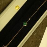 [Eternal Jewelry]SUN MALACHITE 1 DIAMOND PINK GOLD BRACELET - Image 4