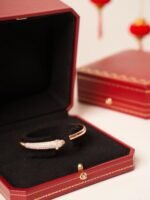 [Eternal Jewelry]PANTHERE ROSE GOLD DIAMOND OPEN BRACELET - Image 5