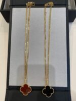 [Eternal Jewelry]CLOVER 25MM NECKLACE GOLD CARNELIAN - Image 4