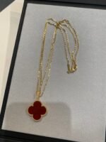 [Eternal Jewelry]CLOVER 25MM NECKLACE GOLD CARNELIAN - Image 5