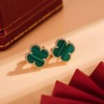 [Eternal Jewelry]CLOVER MEDIUM 1 MOTIFS MALACHITE  EARRINGS - Image 8