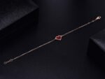 [Eternal Jewelry]HEART CARNELIAN PINK GOLD BRACELET - Image 5