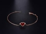 [Eternal Jewelry]HEART CARNELIAN PINK GOLD BRACELET - Image 7