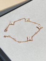 [Eternal Jewelry]STAR 4 MOTIF MOP DIAMOND PINK GOLD BRACELET - Image 7