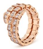 [Eternal Jewelry]SERPENTI RING PINK GOLD DIAMOND DOUBLE ROW - Image 2