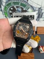 RM055 Bubba Watson, Black Case, Rose Gold Chapter Ring & Crown  Replica - Image 3