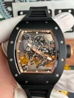 RM055 Bubba Watson, Black Case, Rose Gold Chapter Ring & Crown  Replica