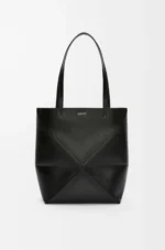 Medium Puzzle Fold tote in shiny calfskin
