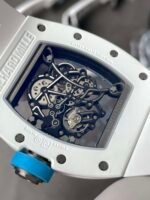 RM055 White Ceramic Full Light Blue Inner Ring Blue Head - Image 4