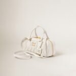 Arcadie Matelassé Large Soft Lamb Leather Handbag White - Image 3
