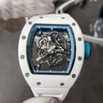 RM055 White Ceramic Full Light Blue Inner Ring Blue Head