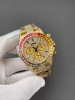 CBD Factory Rainbow Daytona Full Pavé Diamond Watch - Image 4