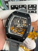 RM055 Bubba Watson Black Case, Grey Fluororubber Strap Replica - Image 3