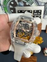 RM055 Bubba Watson Crystal transparent case rose gold bezel  Replica - Image 4