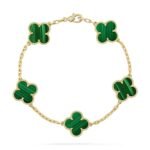 [Eternal Jewelry]CLOVER 5 MOTIFS MALACHITE BRACELET