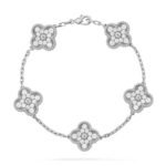 [Eternal Jewelry]CLOVER 5 MOTIFS  DIAMOND BRACELET SILVER