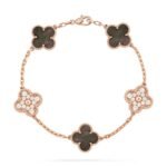 [Eternal Jewelry]CLOVER 5 MOTIF GRAY MOP DIAMOND BRACELET - Image 2
