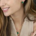 [Eternal Jewelry]CLOVER MINI 9.5MM MALACHITE  EARRINGS - Image 5