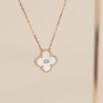[Eternal Jewelry]CLOVER 15MM DIAMOND WHITE FRITILLARIA NECKLACE - Image 3