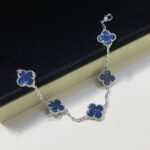 [Eternal Jewelry]CLOVER 5 MOTIF PIETERSITE SILVER BRACELET - Image 6