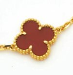 [Eternal Jewelry]CLOVER 5 MOTIFS CARNELIAN DIAMOND BRACELET - Image 4