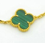 [Eternal Jewelry]CLOVER  5 MOTIF MALACHITE DIAMOND BRACELET - Image 8