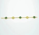 [Eternal Jewelry]CLOVER  5 MOTIF MALACHITE DIAMOND BRACELET - Image 9