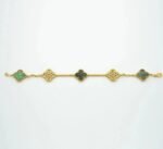 [Eternal Jewelry]CLOVER 5 MOTIF GRAY MOP DIAMOND BRACELET - Image 5