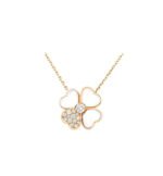 [Eternal Jewelry]CLOVER MOP DIAMOND ROSE GOLD NECKLACE