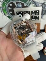 RM055 Bubba Watson Crystal transparent case rose gold bezel  Replica - Image 5