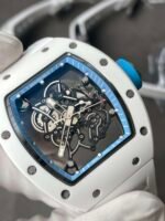 RM055 White Ceramic Full Light Blue Inner Ring Blue Head - Image 3