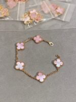 [Eternal Jewelry]CLOVER 5 MOTIFS Pink  AGATE  BRACELET - Image 10
