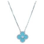 [Eternal Jewelry]CLOVER 15MM DIAMOND SVRES PORCELAIN  NECKLACE SILVER