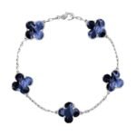 [Eternal Jewelry]CLOVER 5 MOTIF PIETERSITE SILVER BRACELET