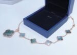 [Eternal Jewelry]COMBINED BRACELET 5 MOTIFS AND NECKLACE DARK MOP ROSE GOLD - Image 4