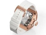 RM035 Americas Rose‑Gold Case White Fluororubber Strap Skeleton Watch - Image 8