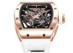 RM035 Americas Rose‑Gold Case White Fluororubber Strap Skeleton Watch - Image 4