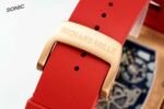 RM035 Americas Yellow‑Gold Case Red Fluororubber Strap Skeleton Watch - Image 9