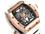 RM035 Americas Rose‑Gold Case White Fluororubber Strap Skeleton Watch - Image 2