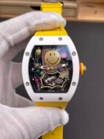 RM‑88 Smiley White Ceramic Case, Yellow Fluororubber Strap - Image 2