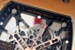 RM035 Americas Yellow‑Gold Case Red Fluororubber Strap Skeleton Watch - Image 4